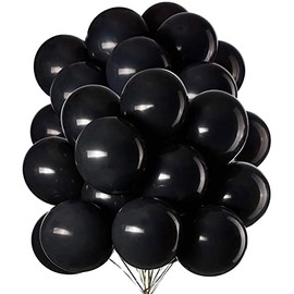 50pcs 12inch Black Latex Helium Balloons for Party Decorations
