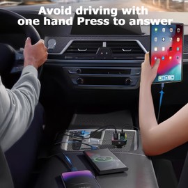 Bluetooth 5.3 FM Transmitter Car Adapter Wireless Radio Music Adapter LED Display Hands-Free Calling Support AUX USB Drive Car Kit with 2 USB Ports and 1 Type-C PD30W Fast Charging