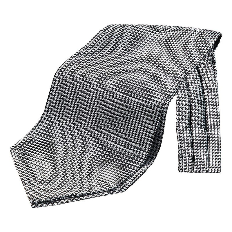 HISDERN Tie Scarf Black and White Men's Wedding Ascot Tie