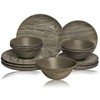 TP 18-Piece Dinnerware Set, Melamine Dishes Set with Bowls and