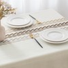MIULEE Linen Tablecloth 100 x 140 cm Beige Leaves Linen