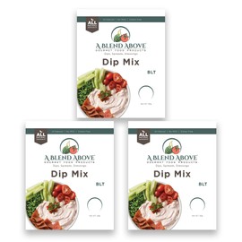 A Blend Above BLT Dip Mix, 3 Packs, 1 oz. Each, Makes 16 Ounces, Gluten-Free, No MSG, All Natural, No Preservatives, Vegan Friendly, Keto Friendly, Vegetable Dip, Chip Dip, Low Carb, Easy to Make