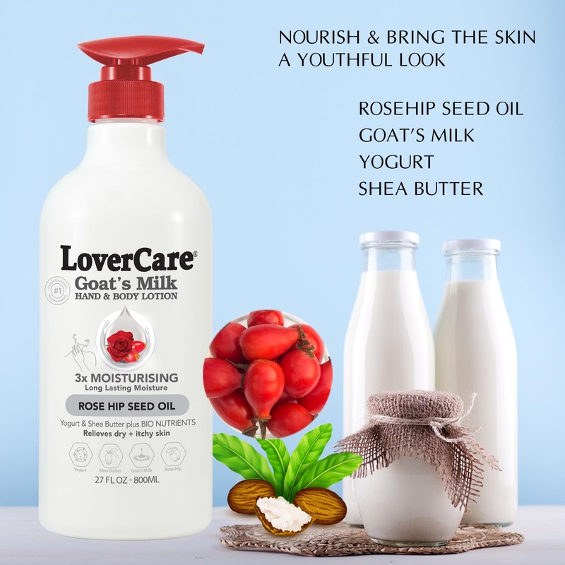 Lover's Care Goat's Milk Body Lotion 27.05 oz (800ml) Rose