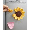 1 Pack Magnetic Sunflower Chip Clip Sunflower Petals Bag Clips