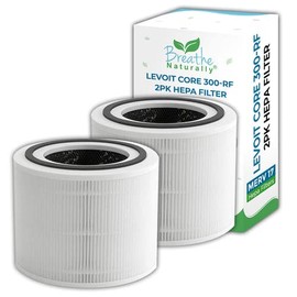 Breathe Naturally Replacement Hepa Filter 2 Pack for Levoit Core 300 Series Purifiers - Core 300RF