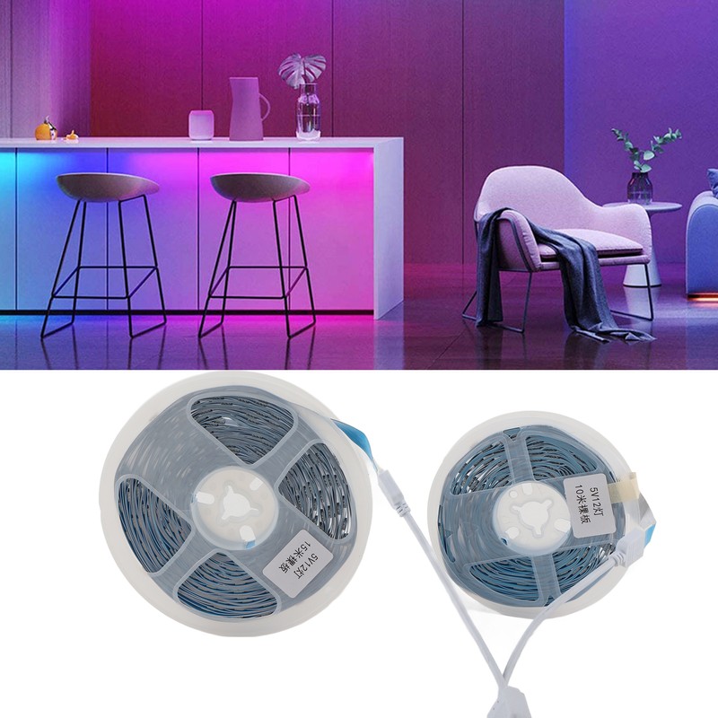 LED RGB Strip Light 5V Button Control Tape Light Color