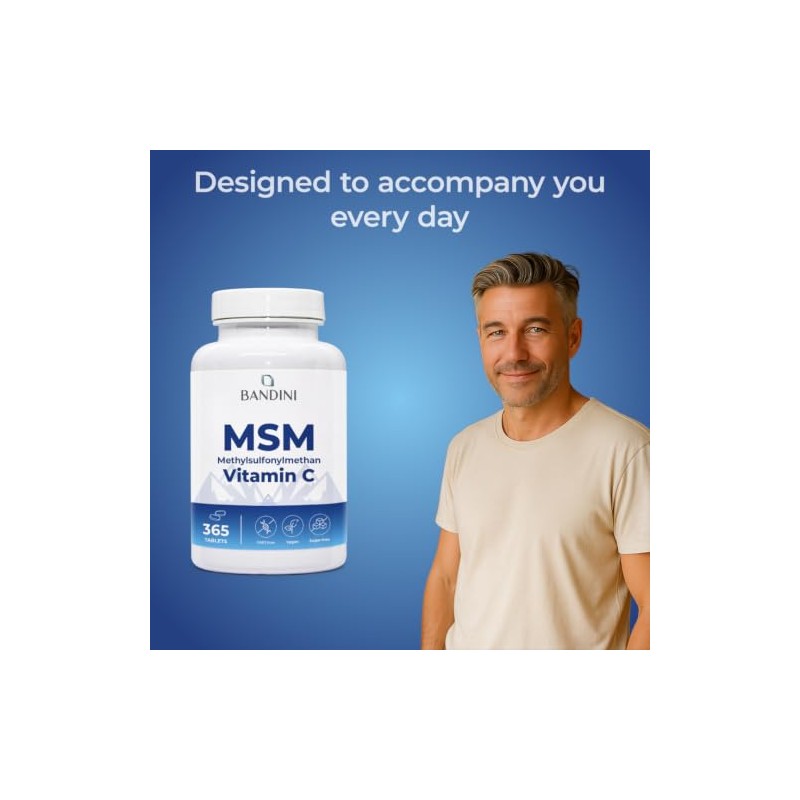 Bandini® MSM 2000 mg - 365 High Strength Tablets -