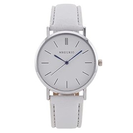 Ziyan Students Watch Women Men Unisex Faux Leather Minimalist Student Men and Women Watch Simplicity Outdoor Sports Quartz Watches, White Leucorrhoea, Strap.