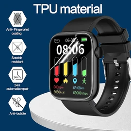 Compatible with IDW13 Smartwatch Screen Protector, [3 Pack] Lamshaw Full Coverage PET 3D Clear Film Compatible with Woneligo W13,EGQINR IDW13,AITAFY IDW13,Faweio IDW13,VRPEFIT IDW13,TOOBUR IDW13 Smartwatch (Clear-6 Pack)