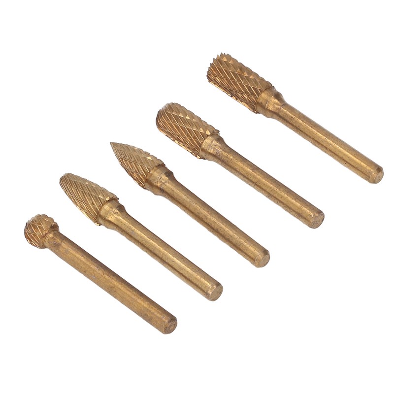 5Pcs Grinding Bit Head Rotary File Burr Double Cut Tool