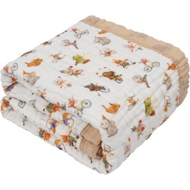 Organic Cotton Muslin Baby Blanket for Boys and Girls - Luxurious Soft Toddler Quilt for Swaddling - Gender Neutral Blankets Makes a Great Circus