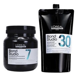 L'Oreal Blonde Studio Platinum Plus Paste (bleaching agent) 500g + exclusive oxidizing agent 1000ml, L'Oreal Blonde Studio Pasting bleaching agent + Platinum 9 percent oxidizing agent, 1L, 1 piece / 로레알 블론드 스튜디오 플라티늄 플러스 페이스트(탈색약)500g+전용산화제1000ml, 로레알블론드스튜디오페이스트탈색약+플라티늄9퍼센트산화제, 1L, 1개