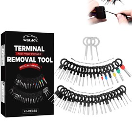 WEILAOK Terminal Removal Tool, Terminal Ejector Kit, Pin Removal Tool, Automotive Tools for Most Automotive Connection Terminals Wiring Crimping Terminal Extraction Pulling, Repair Disassembly, 41 PCS