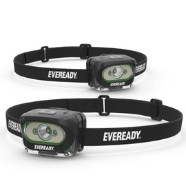 Rechargeable LED Headlamps by Eveready (2-Pack), IPX4 Water Resistant Head Lights for Running, Camping, Emergency, Outdoors (USB Cable Included),Black (2-Pack),Adjustable