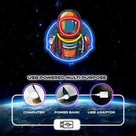 BRIGHTHUST Astronaut LED Neon Sign, UV Printing Acrylic Sign, Illuminated LED Astronaut Neon Sign for Bedroom, Bar, Cafe, Game Room, Home Decor, Perfect for Space Enthusiasts, Ideal Gifts for Family