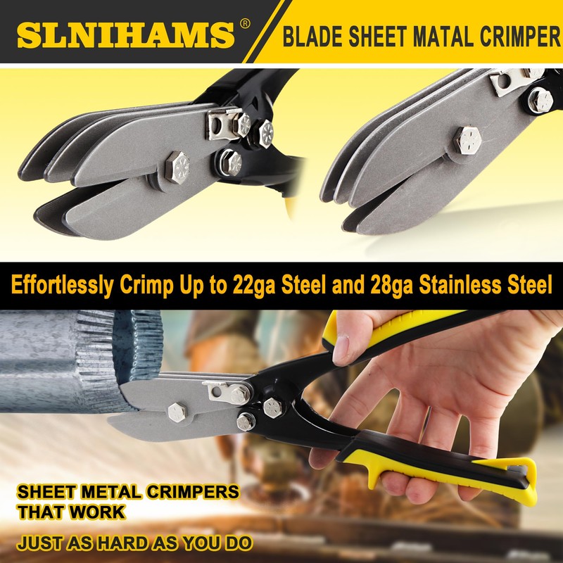 SLNIHAMS 5-Blade Hand Crimper Sheet Metal Tools, Hvac Tool for