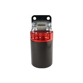 Aeromotive 12317 Filter, Canister, 10-Micron Fabric Element, 3/8" NPT Port, Bright-Dip Red Top/Black Cup, SS Series