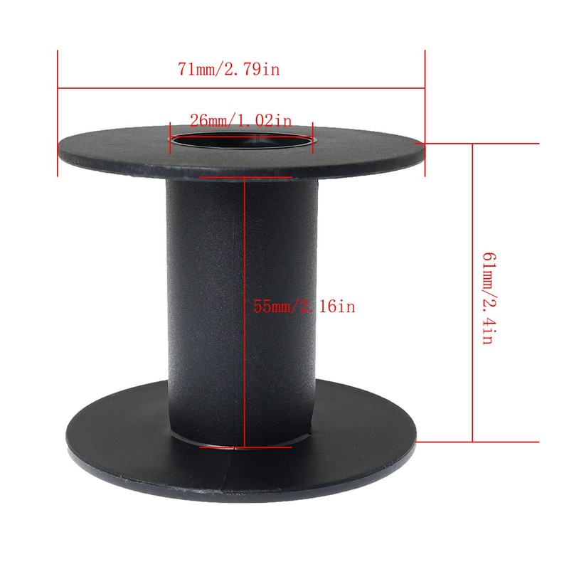 Plastic Spool RLECS 6pcs 71mm Black Bobbin Empty Spools for