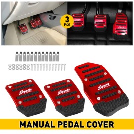 Unbranded 3x Brake Gas Non-Slip Pad Accessories Car Part Manual Foot Pedal Cover Universal