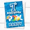 Olivia Samuel Pack of 20 Pool Party 7th Birthday Invitations