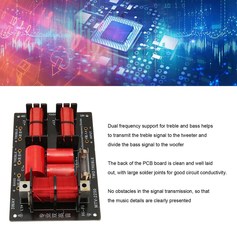 400W Speaker Frequency Splitter, 3 Way 2 Unit HiFi Audio