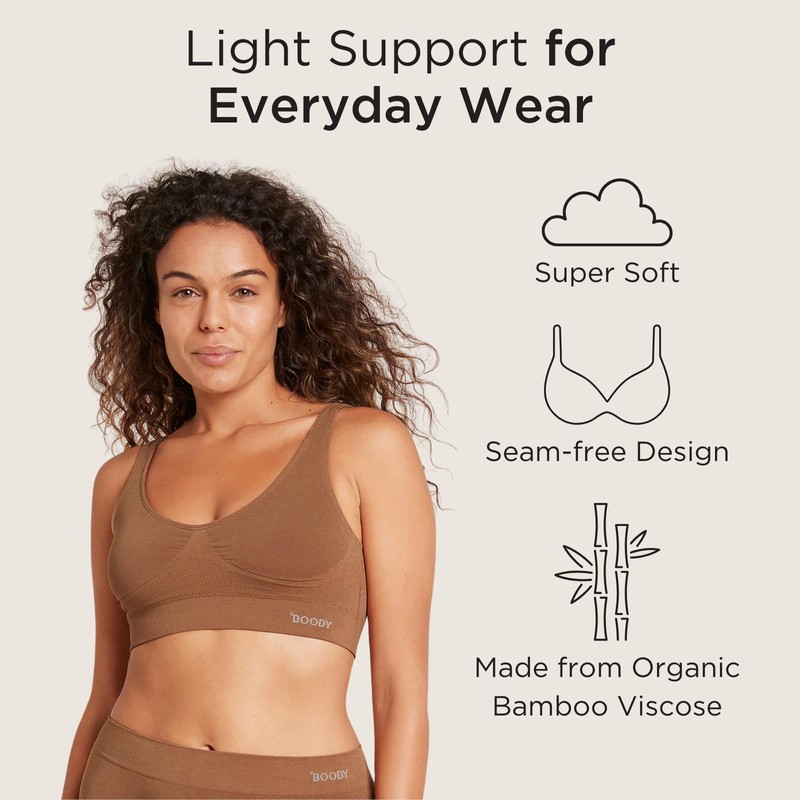 Boody Women's Shaper Bra - Crop Pullover Seamless Bralettes for