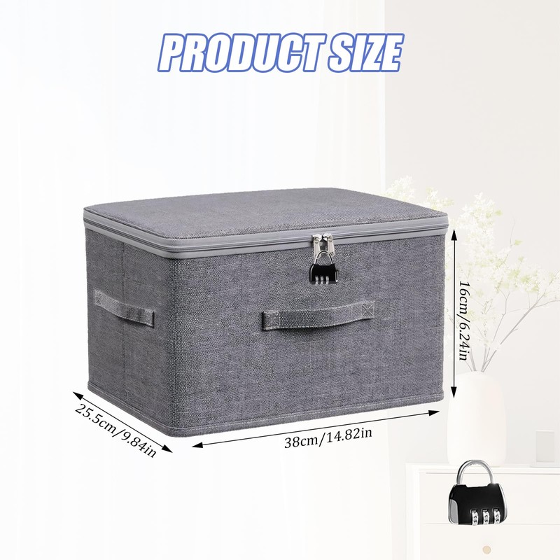 Rbleote Lockable Box with Lock, Storage Box, Lockable, Box with
