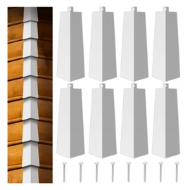 RMERVE 8 Pcs Aluminum Siding Corners 8 Inch Outside White Corner Caps Smooth Siding Trim, Metal Nails Included for Mobile Home House Exterior