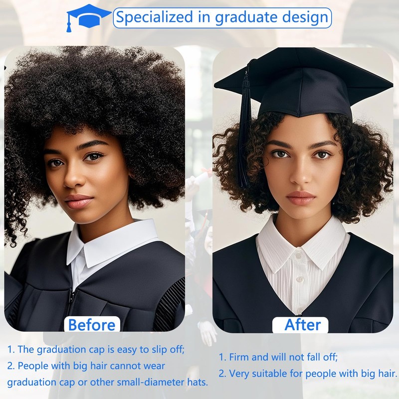 Gaduupa Grad Caps Headband Insert Square Firm Anti-Fall Hair Band