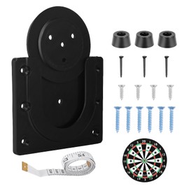 Black Dartboard Holder, Reusable Plastic Dartboard Wall Holder, Universal Dartboard Wall Mount with Screws and Tape Measure, Dartboard Wall Holder Accessory Set for Walls, Wooden Board