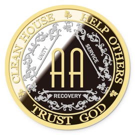 AA Sobriety Coin – Exquisite AA Anniversary Coins, Medallions & Chips – The Perfect Sober Gift for AA Recovery and Clean Milestones (No Year)