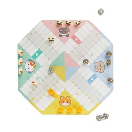 balvi Purrchisi Classic Board Game in Original Kawaii Design Plastic/Hard Cardboard