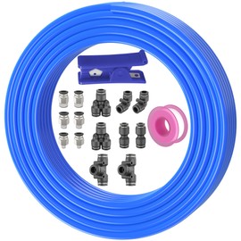 YAOJING Blue PU Trachea 3/8" od Plastic Tubing Tubing air line dot air line air line kit To be used with pneumatic control valve（Each shop air line kitLength 32.8Ft 10Meter）