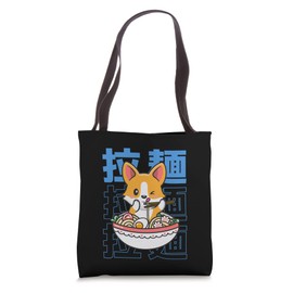 Ramen Corgi Kawaii Japanese Noodles Dog Eating Ramen Corgi Tote Bag