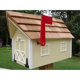 Amish Homemade Handmade Handcrafted Rural Mailbox Cream/White Trim