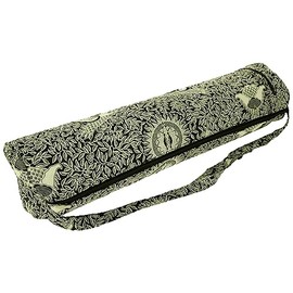 GURU SHOP Yoga Mat Bag Indonesian Batik – Black, Men/Women, Cotton, Size: One Size, 65 x 20 x 20 cm, Bags for Yoga Mats