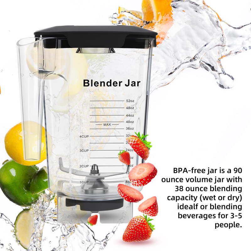 90 oz Replacement Jar Compatible with Blendtec Blender, Container Pitcher