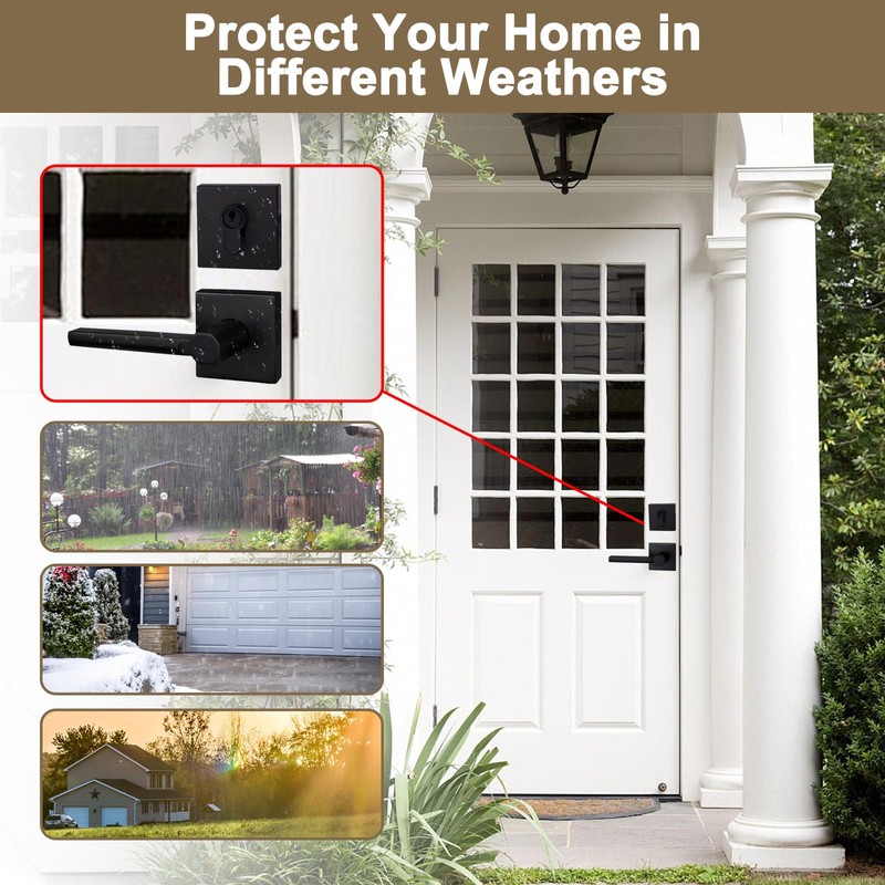 NEWBANG Keyed Deadbolt Lock with Passage Lever Handle for Exterior