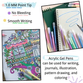 27 Pastel Gel Pens for Coloring, Acrylic Gel Pens for Black Paper Writing, Drawing, Card Making, 1.0mm Aesthetic ballpoint pens for Journaling, Scrapbooking, Teen Girl Gifts DIY Craft Art Supplies