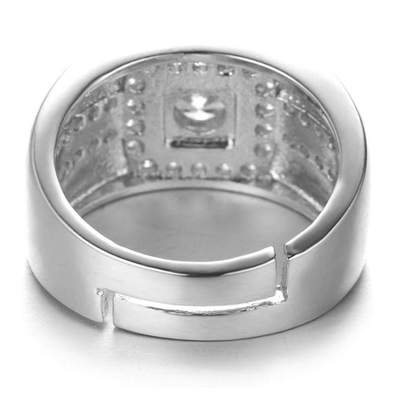 Halukakah Gold Diamond Ring Iced Out, Men's White Gold Finish