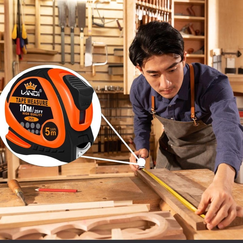 10 Meter Tape Retractable Measuring Tape Flexible with Lock Button