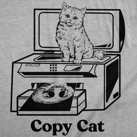 Mens Funny T Shirts Copy Cat Sarcastic Kitten Graphic Office Humor Tee for Men Funny T Shirts Sarcastic Apparel for Men Cool Cat Short Sleeve Novelty Tees Light Grey 5XL
