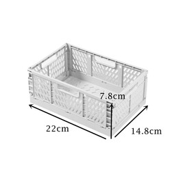 EURXLQ Pack of 4 Folding Boxes, 22 x 15 x 8 cm Baskets, Plastic Folding Box, Stacking Container Organiser for Foldable Storage Basket, Storage Boxes for Children's Room, Kitchen, Study