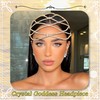 SAWINDA Gold Rhinestone Head Chain Jewelry for Women Gatsby Cap