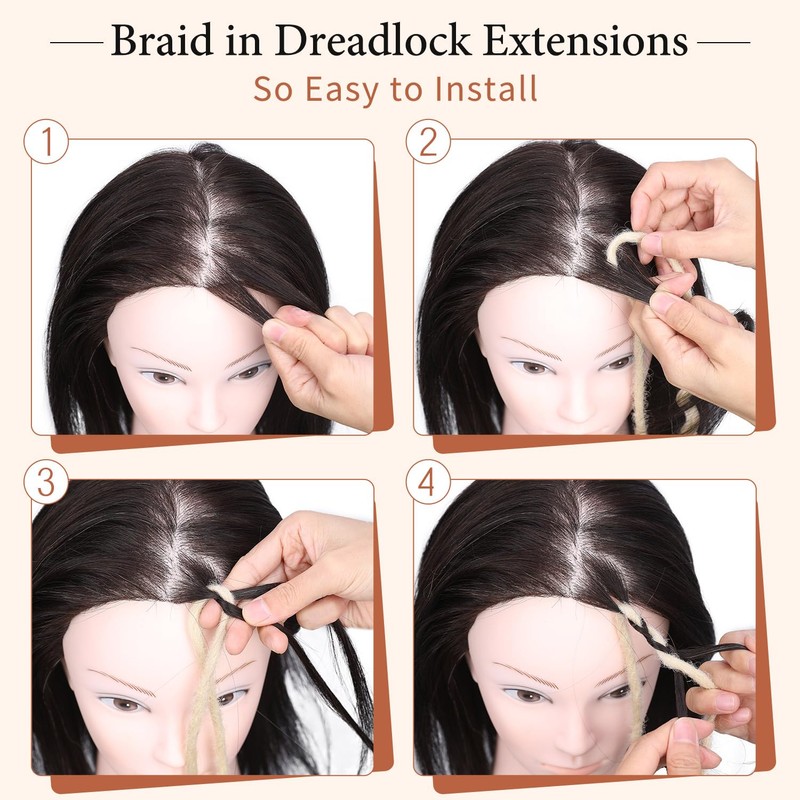 FAVE Double Ended Dreadlock Extensions 10 Strands Synthetic Wavy Dreadlock