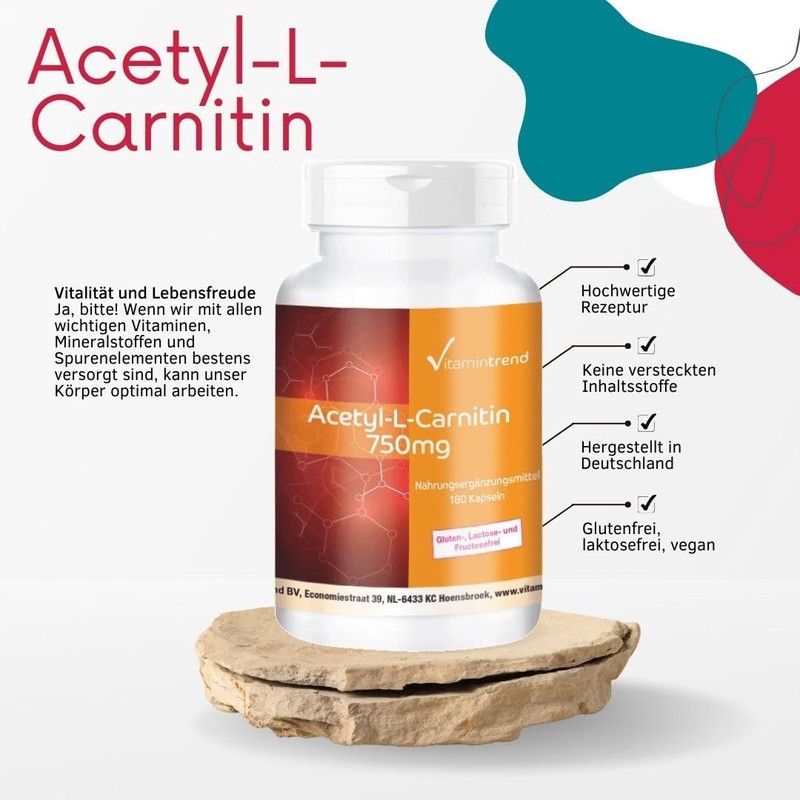 Acetyl-L-Carnitine High Dose - 750 mg per Capsule - Vegan