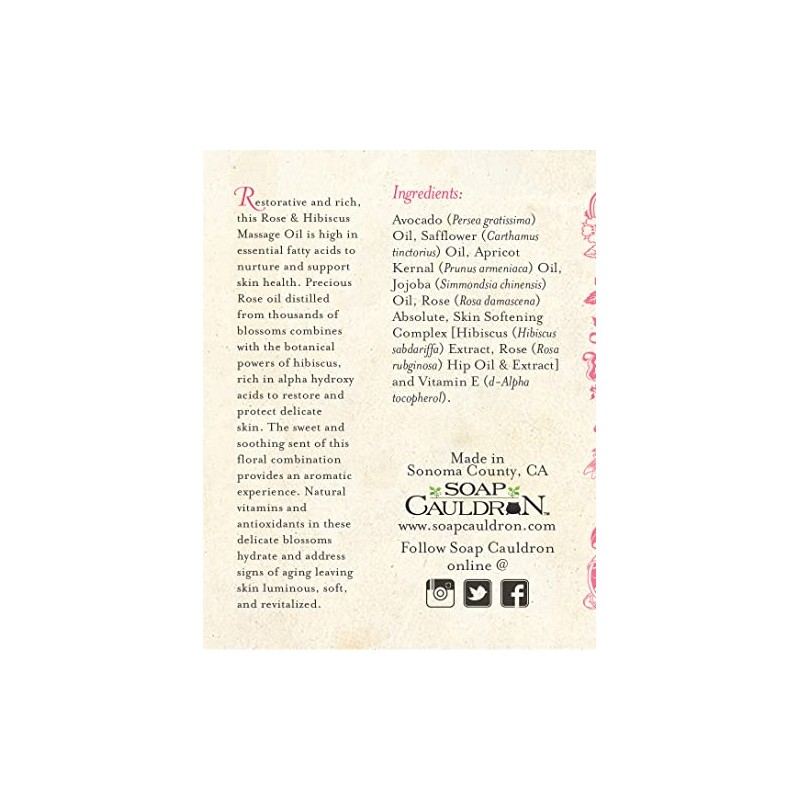 Three Sisters Apothecary 8 oz. Massage Oils (Rose and Hibiscus)