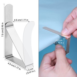 Pubiao Tablecloth Clips 12 Pack Stainless Steel Table Cover Clamps Triangle Table Cloth Holders, for Tables of 1-3.8 cm Thick (Triangle)