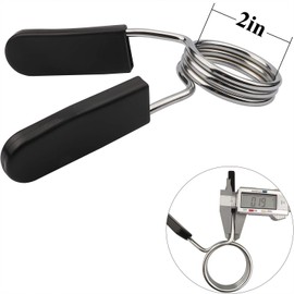 Euway Weight Bar Clips Barbell Clamps 2 Inch for Olympic Bar Spring Lock Collars for Weightlifting, Strength Training, Working Out (May Not for Hollow Threaded Bar)- 1 Pair Per Pack with Carrying Bag