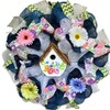 Floral Birdhouse Wreath Handmade Deco Mesh
